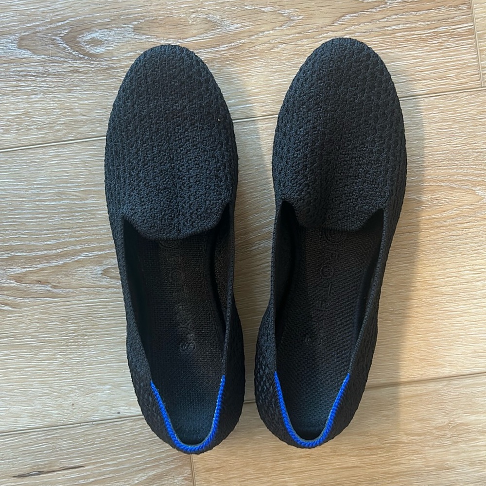 Rothy's The Loafers Size 6.5 Retired Black Honeycomb Round Toe Ballet Flats